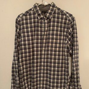 Banana Republic - Button Up Flannel (White + Grey)